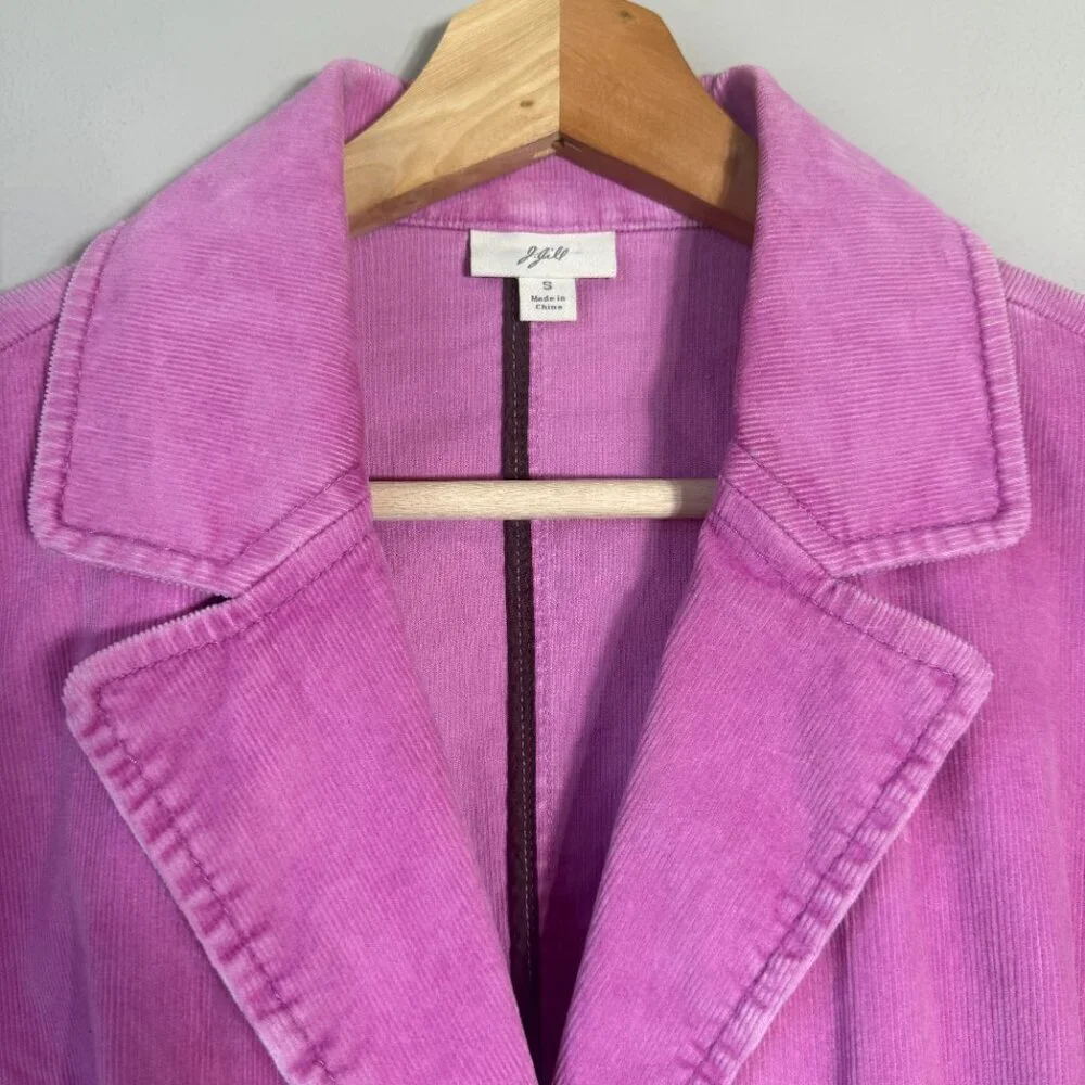 Vintage J. Jill Corduroy Blazer Jacket Women's Small Pink Classic Preppy Career - Picture 6 of 15